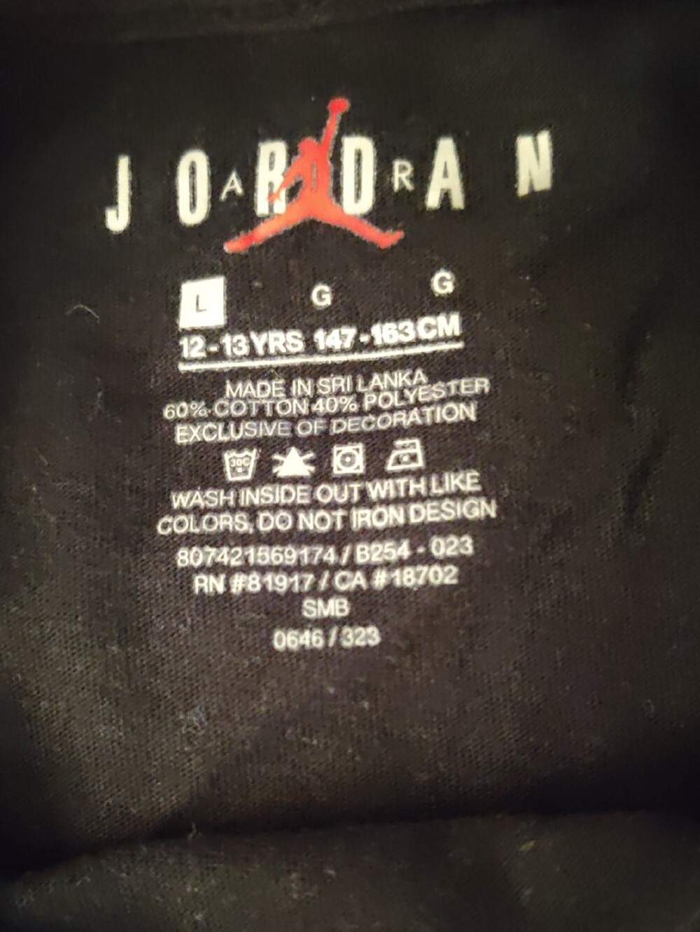 Jordan Black Long-Sleeve Tee with Red and White Logos - Picture 2 of 5